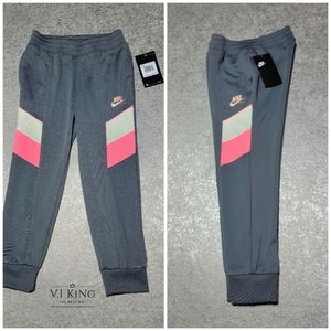NEW Nike Sportswear Little Girl's Smoke Grey Pink and Cream Joggers Size: 6